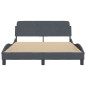 vidaXL Bettgestell ohne Matratze Dunkelgrau 140x190 cm Samt vidaXL Bettgestell ohne Matratze Dunkelgrau 140x190 cm Samt