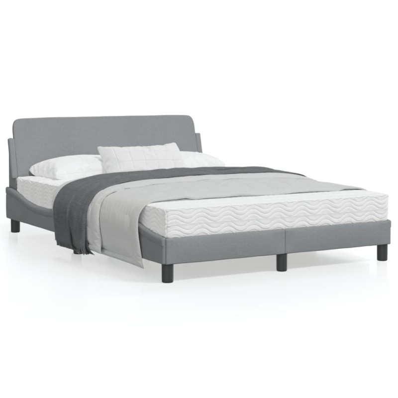 vidaXL Bettgestell ohne Matratze Hellgrau 140x190 cm Stoff vidaXL Bettgestell ohne Matratze Hellgrau 140x190 cm Stoff