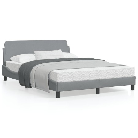 vidaXL Bettgestell ohne Matratze Hellgrau 140x190 cm Stoff