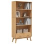 vidaXL Bücherregal OLDEN 4 Fächer Braun Massivholz Kiefer vidaXL Bücherregal OLDEN 4 Fächer Braun Massivholz Kiefer