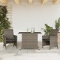 vidaXL 3-tlg. Bistro-Set mit Kissen Grau Poly Rattan vidaXL 3-tlg. Bistro-Set mit Kissen Grau Poly Rattan