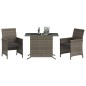 vidaXL 3-tlg. Bistro-Set mit Kissen Grau Poly Rattan vidaXL 3-tlg. Bistro-Set mit Kissen Grau Poly Rattan