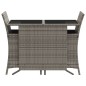vidaXL 3-tlg. Bistro-Set mit Kissen Grau Poly Rattan vidaXL 3-tlg. Bistro-Set mit Kissen Grau Poly Rattan
