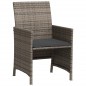 vidaXL 3-tlg. Bistro-Set mit Kissen Grau Poly Rattan vidaXL 3-tlg. Bistro-Set mit Kissen Grau Poly Rattan