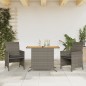 vidaXL 3-tlg. Bistro-Set mit Kissen Grau Poly Rattan vidaXL 3-tlg. Bistro-Set mit Kissen Grau Poly Rattan