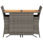 vidaXL 3-tlg. Bistro-Set mit Kissen Grau Poly Rattan vidaXL 3-tlg. Bistro-Set mit Kissen Grau Poly Rattan