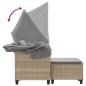 vidaXL Gartensofa 2-Sitzer mit Dach und Hockern Beige Poly Rattan vidaXL Gartensofa 2-Sitzer mit Dach und Hockern Beige Poly Rattan