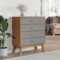 vidaXL Schubladenschrank OLDEN Grau und Braun Massivholz Kiefer vidaXL Schubladenschrank OLDEN Grau und Braun Massivholz Kiefer