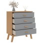 vidaXL Schubladenschrank OLDEN Grau und Braun Massivholz Kiefer vidaXL Schubladenschrank OLDEN Grau und Braun Massivholz Kiefer