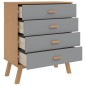 vidaXL Schubladenschrank OLDEN Grau und Braun Massivholz Kiefer vidaXL Schubladenschrank OLDEN Grau und Braun Massivholz Kiefer