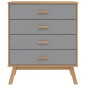 vidaXL Schubladenschrank OLDEN Grau und Braun Massivholz Kiefer vidaXL Schubladenschrank OLDEN Grau und Braun Massivholz Kiefer