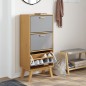 vidaXL Schuhschrank OLDEN Grau und Braun 55x35x120cm Massivholz Kiefer vidaXL Schuhschrank OLDEN Grau und Braun 55x35x120cm Massivholz Kiefer