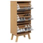 vidaXL Schuhschrank OLDEN Grau und Braun 55x35x120cm Massivholz Kiefer vidaXL Schuhschrank OLDEN Grau und Braun 55x35x120cm Massivholz Kiefer