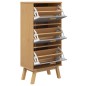 vidaXL Schuhschrank OLDEN Grau und Braun 55x35x120cm Massivholz Kiefer vidaXL Schuhschrank OLDEN Grau und Braun 55x35x120cm Massivholz Kiefer