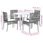 vidaXL 5-tlg. Garten-Essgruppe mit Kissen Grau Poly Rattan vidaXL 5-tlg. Garten-Essgruppe mit Kissen Grau Poly Rattan