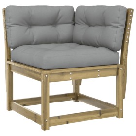 vidaXL Garten-Ecksofa mit Kissen 73x73x78 cm Kiefernholz Imprägniert 