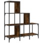 vidaXL Bücherregal Räuchereiche 92x30x102 cm Holzwerkstoff und Metall vidaXL Bücherregal Räuchereiche 92x30x102 cm Holzwerkstoff und Metall