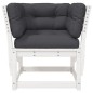 vidaXL Gartensofa mit Armlehnen und Kissen Weiß Massivholz Kiefer vidaXL Gartensofa mit Armlehnen und Kissen Weiß Massivholz Kiefer