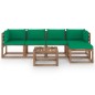 6-tlg. Garten-Lounge-Set mit Grünen Kissen 6-tlg. Garten-Lounge-Set mit Grünen Kissen