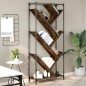 vidaXL Bücherregal Räuchereiche 79x30x180 cm Holzwerkstoff und Metall vidaXL Bücherregal Räuchereiche 79x30x180 cm Holzwerkstoff und Metall