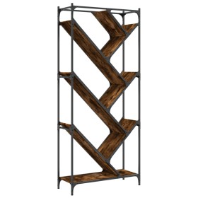 vidaXL Bücherregal Räuchereiche 79x30x180 cm Holzwerkstoff und Metall