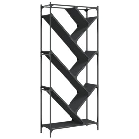 vidaXL Bücherregal Schwarz 79x30x180 cm Holzwerkstoff und Metall