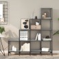 vidaXL Bücherregal Grau Sonoma 122x30x132 cm Holzwerkstoff und Metall vidaXL Bücherregal Grau Sonoma 122x30x132 cm Holzwerkstoff und Metall