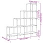 vidaXL Bücherregal Grau Sonoma 122x30x132 cm Holzwerkstoff und Metall vidaXL Bücherregal Grau Sonoma 122x30x132 cm Holzwerkstoff und Metall