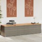 vidaXL Gartentruhe Grau 220x50x54 cm Poly Rattan Akazienholz vidaXL Gartentruhe Grau 220x50x54 cm Poly Rattan Akazienholz