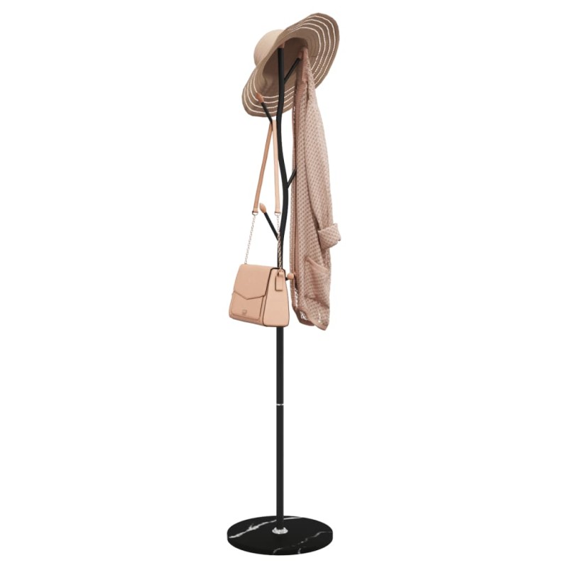 vidaXL Garderobenständer Schwarz 177 cm Pulverbeschichtetes Eisen vidaXL Garderobenständer Schwarz 177 cm Pulverbeschichtetes Eisen