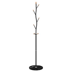 vidaXL Garderobenständer Schwarz 177 cm Pulverbeschichtetes Eisen