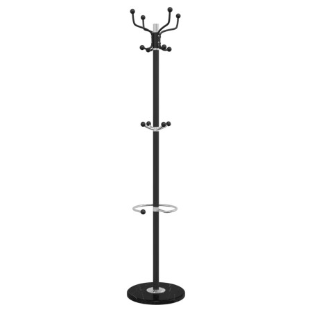 vidaXL Garderobenständer mit Schirmhalter Schwarz 180 cm Eisen