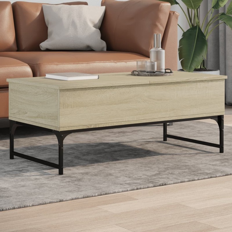 vidaXL Couchtisch Sonoma-Eiche 100x50x40 cm Holzwerkstoff und Metall vidaXL Couchtisch Sonoma-Eiche 100x50x40 cm Holzwerkstoff und Metall