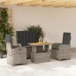 vidaXL 4-tlg. Garten-Essgruppe mit Kissen Grau Poly Rattan vidaXL 4-tlg. Garten-Essgruppe mit Kissen Grau Poly Rattan