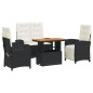 vidaXL 4-tlg. Garten-Essgruppe mit Kissen Schwarz Poly Rattan vidaXL 4-tlg. Garten-Essgruppe mit Kissen Schwarz Poly Rattan