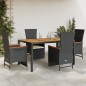 vidaXL 5-tlg. Garten-Essgruppe mit Kissen Schwarz Poly Rattan vidaXL 5-tlg. Garten-Essgruppe mit Kissen Schwarz Poly Rattan