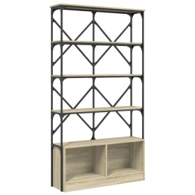 vidaXL Bücherregal Sonoma-Eiche 100x26x180 cm Holzwerkstoff und Metall