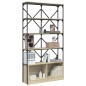 vidaXL Bücherregal Sonoma-Eiche 100x26x180 cm Holzwerkstoff und Metall vidaXL Bücherregal Sonoma-Eiche 100x26x180 cm Holzwerkstoff und Metall