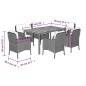 vidaXL 7-tlg. Garten-Essgruppe mit Kissen Schwarz Poly Rattan vidaXL 7-tlg. Garten-Essgruppe mit Kissen Schwarz Poly Rattan