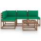5-tlg. Garten-Lounge-Set mit Grünen Kissen 5-tlg. Garten-Lounge-Set mit Grünen Kissen