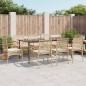 vidaXL 9-tlg. Garten-Essgruppe mit Kissen Beige Poly Rattan vidaXL 9-tlg. Garten-Essgruppe mit Kissen Beige Poly Rattan