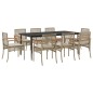 vidaXL 9-tlg. Garten-Essgruppe mit Kissen Beige Poly Rattan vidaXL 9-tlg. Garten-Essgruppe mit Kissen Beige Poly Rattan