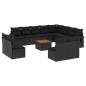 vidaXL 13-tlg. Garten-Sofagarnitur mit Kissen Schwarz Poly Rattan vidaXL 13-tlg. Garten-Sofagarnitur mit Kissen Schwarz Poly Rattan