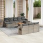 vidaXL 11-tlg. Garten-Sofagarnitur mit Kissen Grau Poly Rattan vidaXL 11-tlg. Garten-Sofagarnitur mit Kissen Grau Poly Rattan