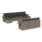 vidaXL 11-tlg. Garten-Sofagarnitur mit Kissen Grau Poly Rattan vidaXL 11-tlg. Garten-Sofagarnitur mit Kissen Grau Poly Rattan