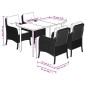 vidaXL 5-tlg. Garten-Essgruppe mit Kissen Hellgrau Poly Rattan vidaXL 5-tlg. Garten-Essgruppe mit Kissen Hellgrau Poly Rattan