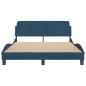 vidaXL Bettgestell mit Kopfteil ohne Matratze Blau 140x190 cm Stoff vidaXL Bettgestell mit Kopfteil ohne Matratze Blau 140x190 cm Stoff