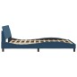 vidaXL Bettgestell mit Kopfteil ohne Matratze Blau 140x190 cm Stoff vidaXL Bettgestell mit Kopfteil ohne Matratze Blau 140x190 cm Stoff