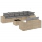 vidaXL 9-tlg. Garten-Sofagarnitur mit Kissen Beige Poly Rattan vidaXL 9-tlg. Garten-Sofagarnitur mit Kissen Beige Poly Rattan