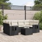 vidaXL 7-tlg. Garten-Sofagarnitur mit Kissen Schwarz Poly Rattan vidaXL 7-tlg. Garten-Sofagarnitur mit Kissen Schwarz Poly Rattan